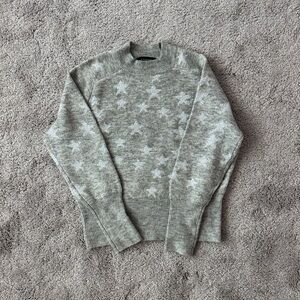 Ann Taylor Men's Light Gray Star Pattern Crewneck Sweater